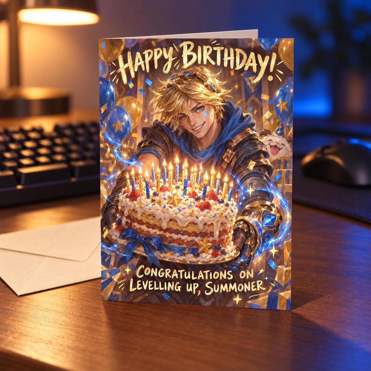 League of Legends LoL Ezreal Level Up Birthday Card Blank Inside — image 2