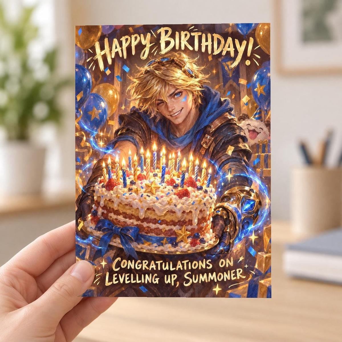 League of Legends LoL Ezreal Level Up Birthday Card Blank Inside — image 3
