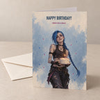 Arcane Jinx League of Legends LoL Birthday Card Blank Inside — image 1