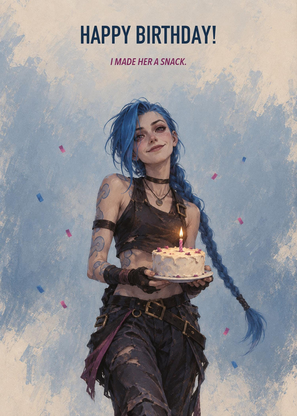 Arcane Jinx League of Legends LoL Birthday Card Blank Inside — image 4