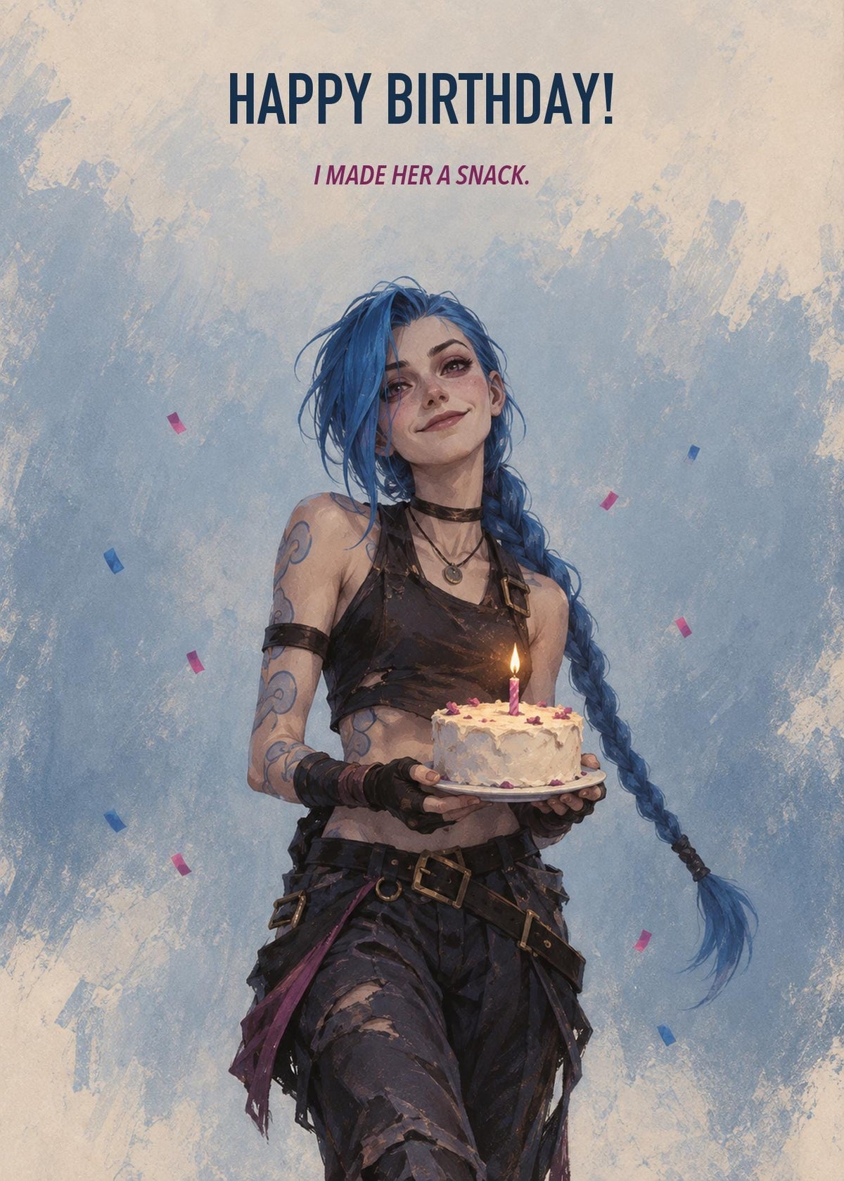 Arcane Jinx League of Legends LoL Birthday Card Blank Inside — image 4
