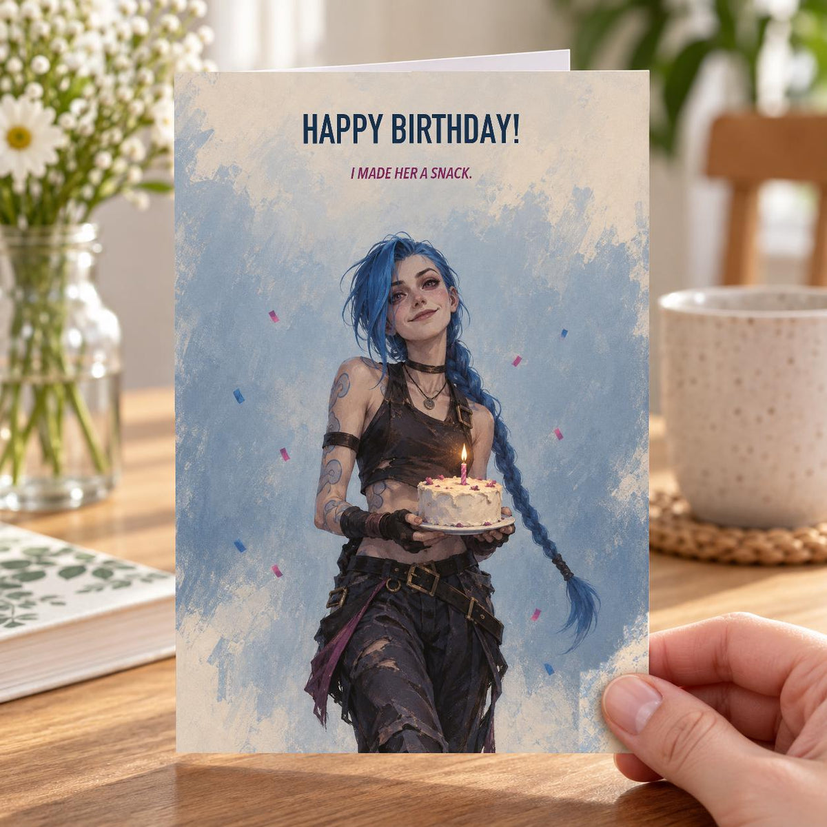 Arcane Jinx League of Legends LoL Birthday Card Blank Inside — image 3