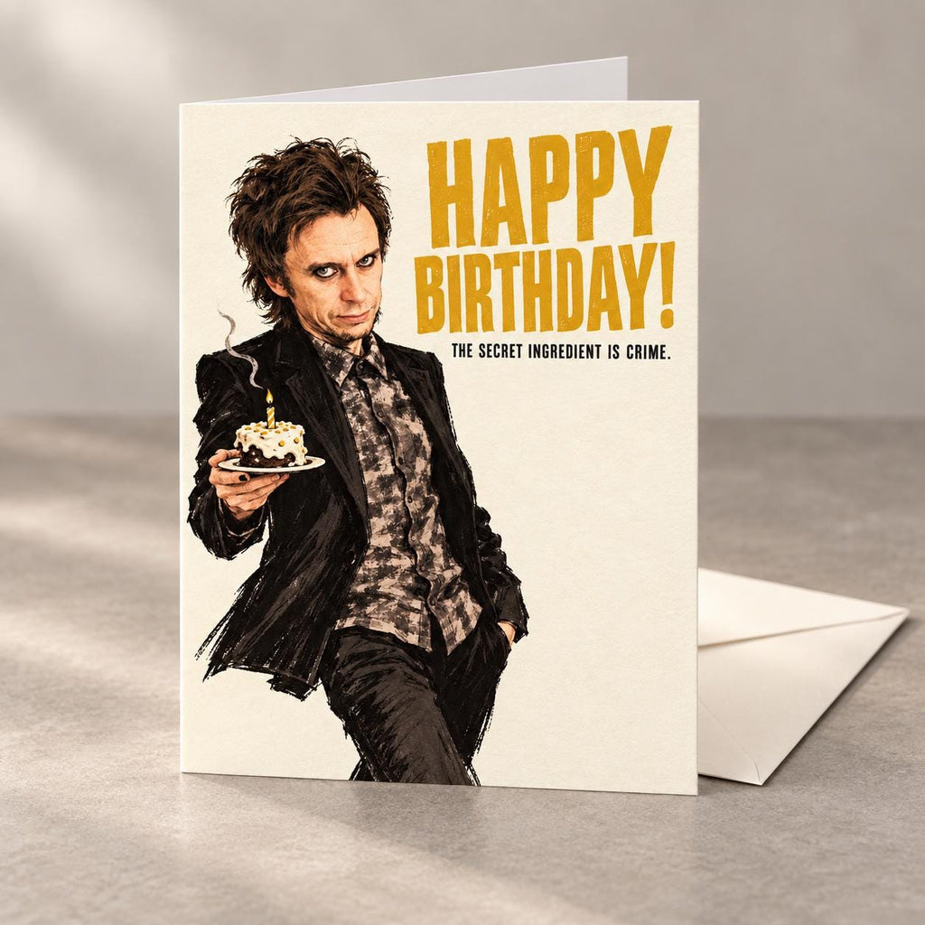 Peep Show Super Hans Secret Ingredient Is Crime Birthday Card — image 1