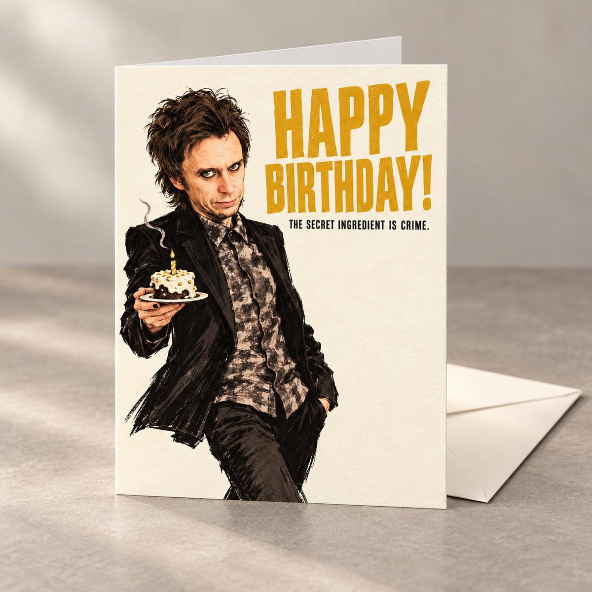 Peep Show Super Hans Secret Ingredient Is Crime Birthday Card — image 1