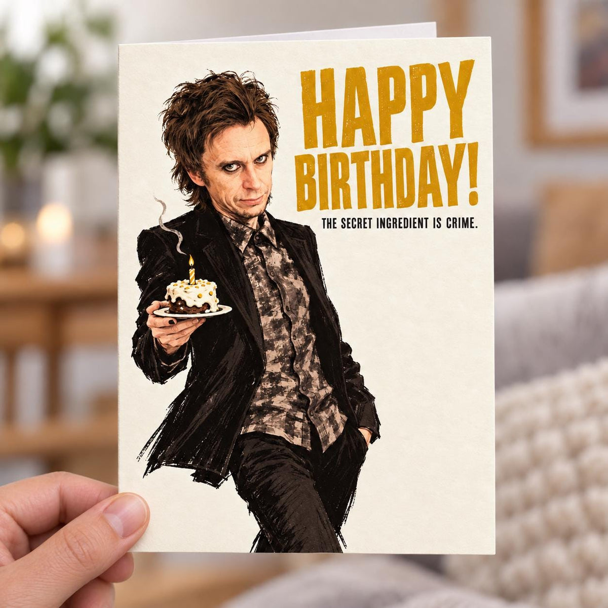 Peep Show Super Hans Secret Ingredient Is Crime Birthday Card — image 3