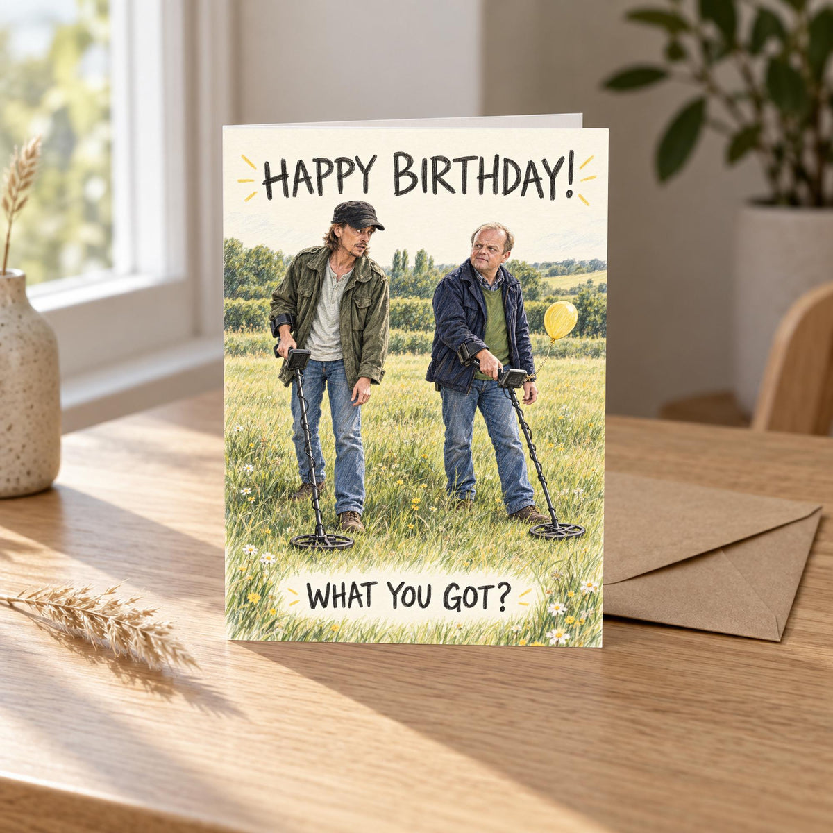 Detectorists Andy and Lance What You Got Birthday Card — image 1