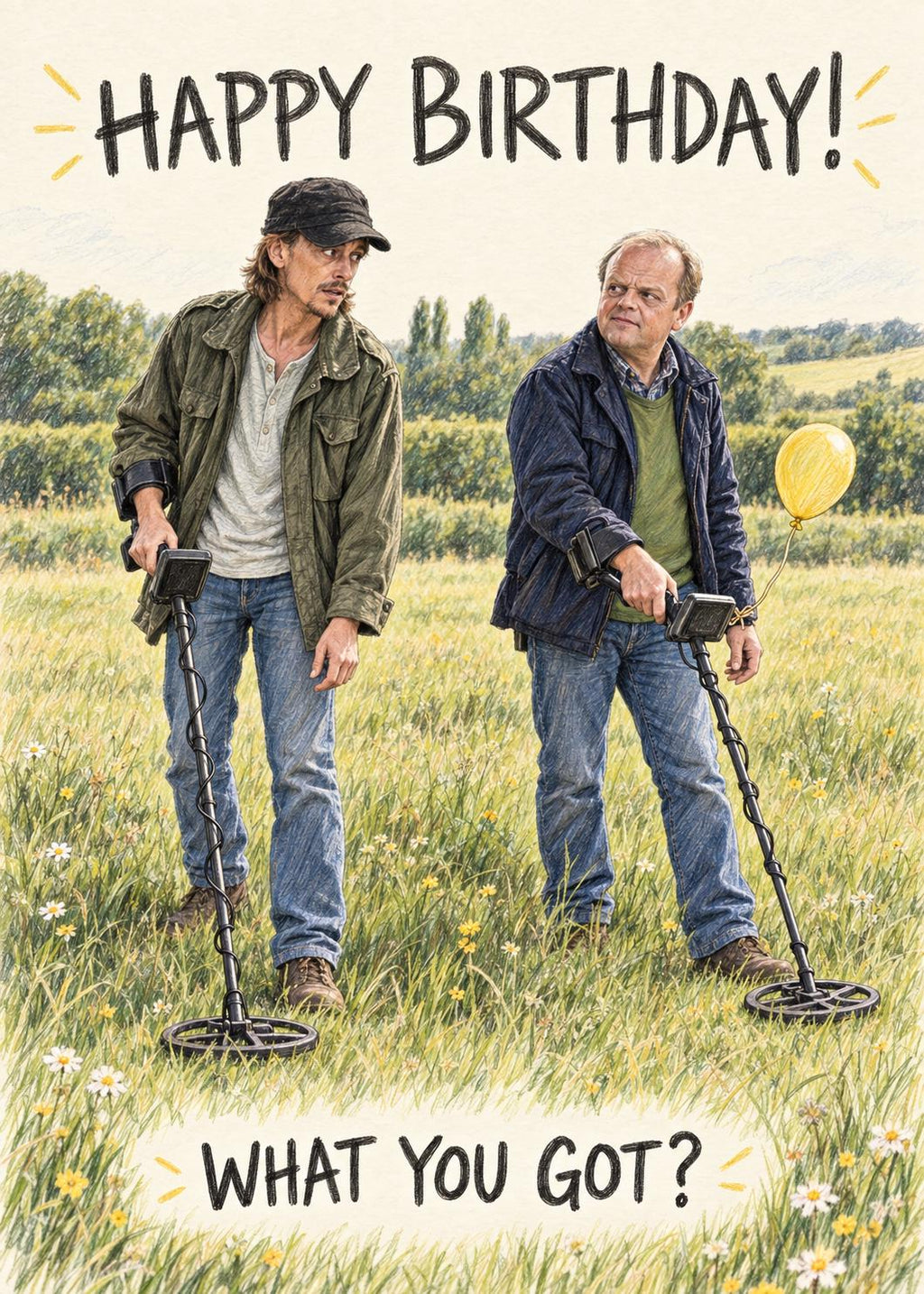 Detectorists Andy and Lance What You Got Birthday Card — image 4