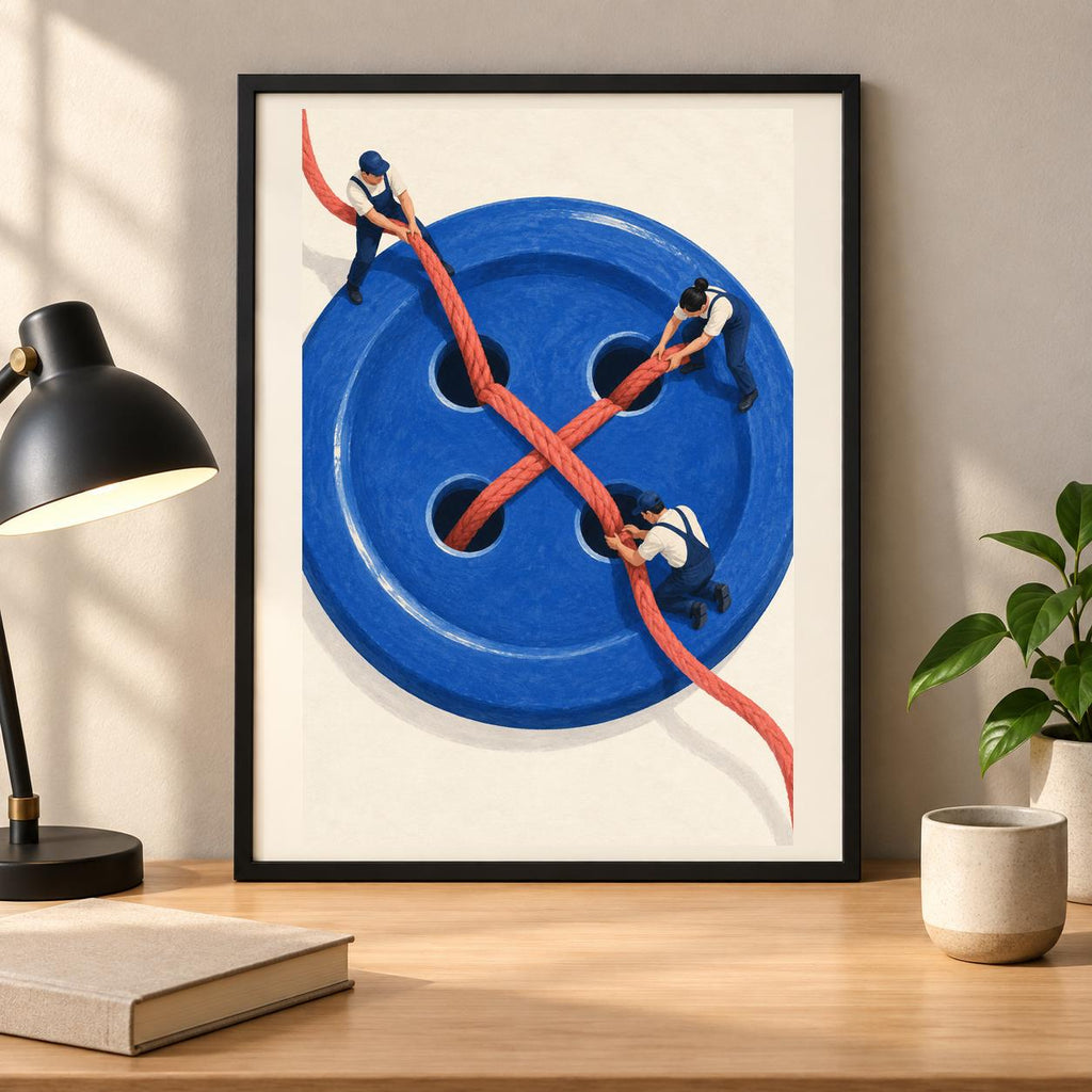 Tiny Tailors Blue Button Sewing Printable Wall Art Digital Download — image 4