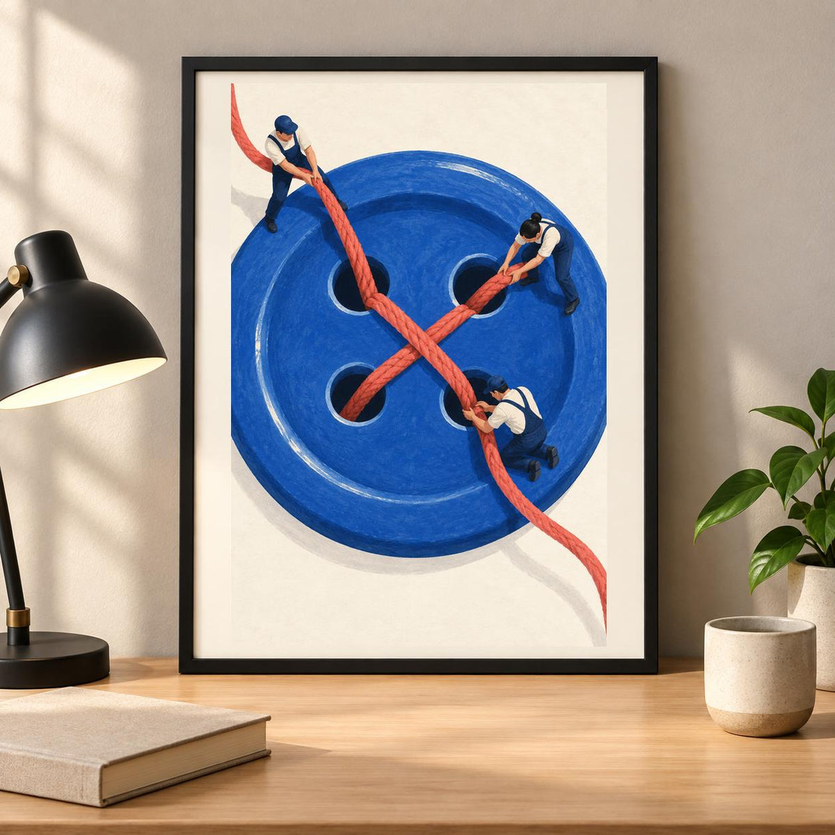 Tiny Tailors Blue Button Sewing Printable Wall Art Digital Download — image 4
