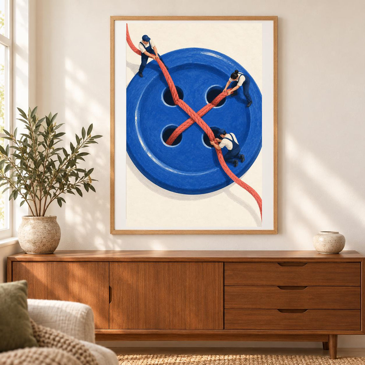 Tiny Tailors Blue Button Sewing Printable Wall Art Digital Download — image 2