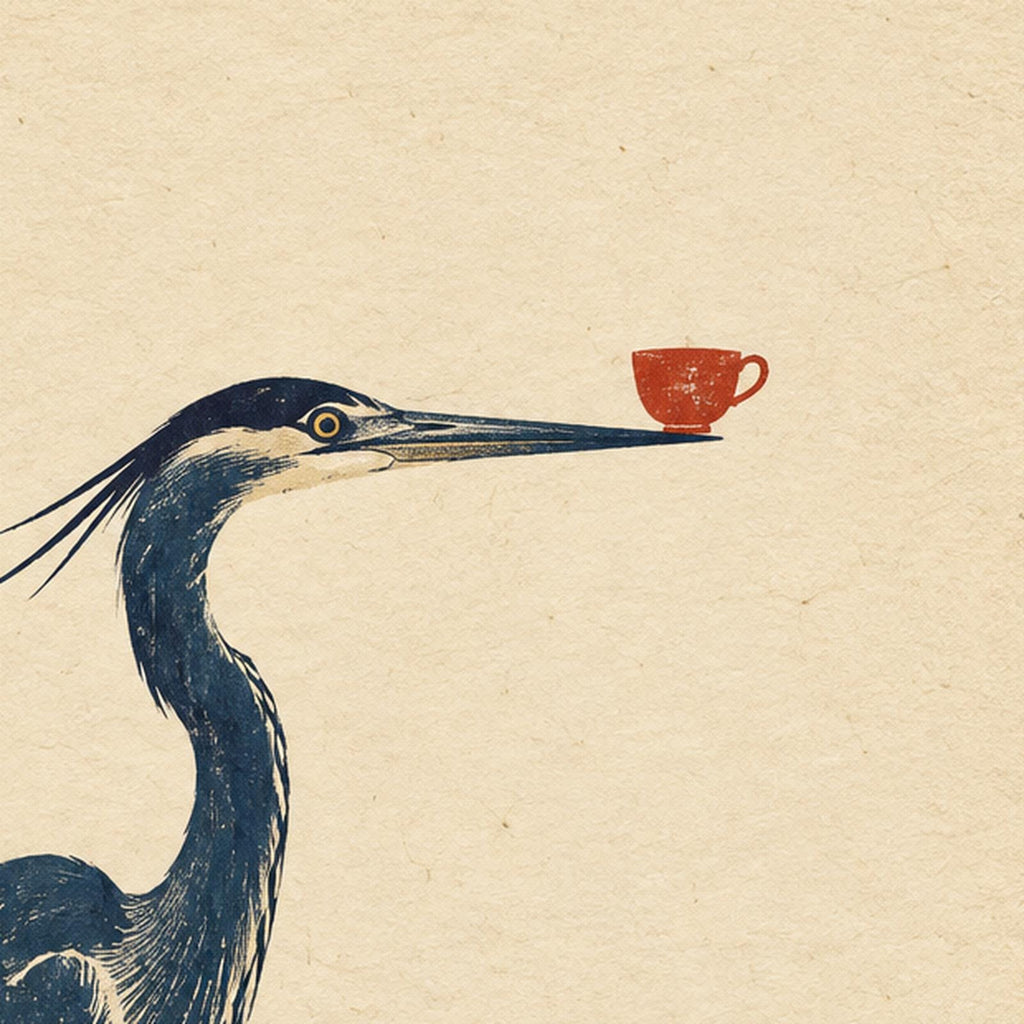 Tea at Low Tide Heron Printable Wall Art Digital Download — image 5