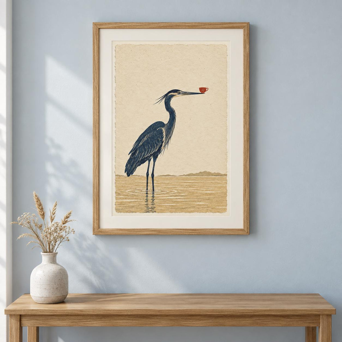Tea at Low Tide Heron Printable Wall Art Digital Download — image 3