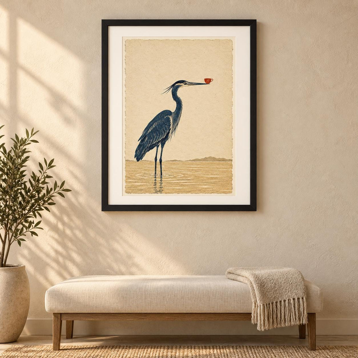 Tea at Low Tide Heron Printable Wall Art Digital Download — image 4