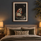 Moonlit Badger Woodland Printable Wall Art Digital Download — image 2