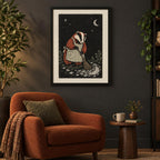Moonlit Badger Woodland Printable Wall Art Digital Download — image 3