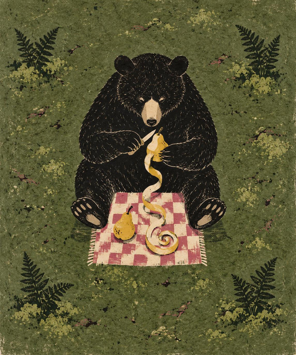 Black Bear Picnic Forest Printable Wall Art Digital Download — image 6