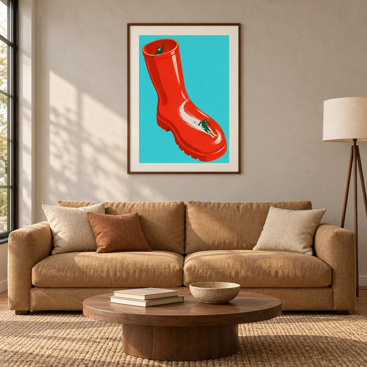 Tiny Skiers Red Rain Boot Printable Wall Art Digital Download — image 4