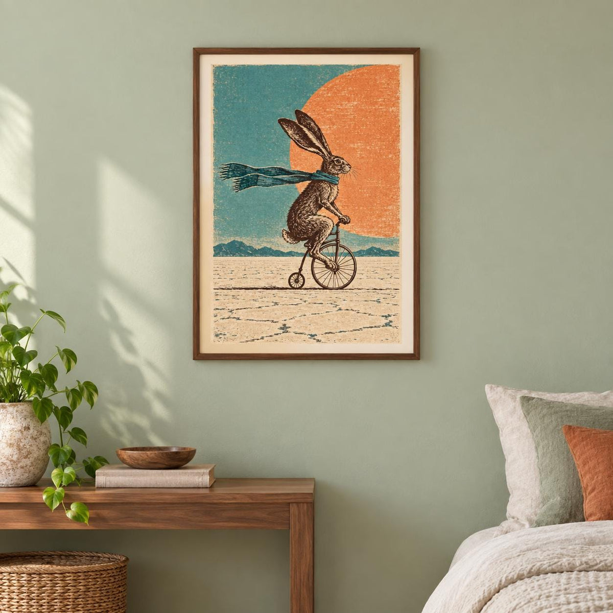 Penny Farthing Hare Desert Printable Wall Art Digital Download — image 3