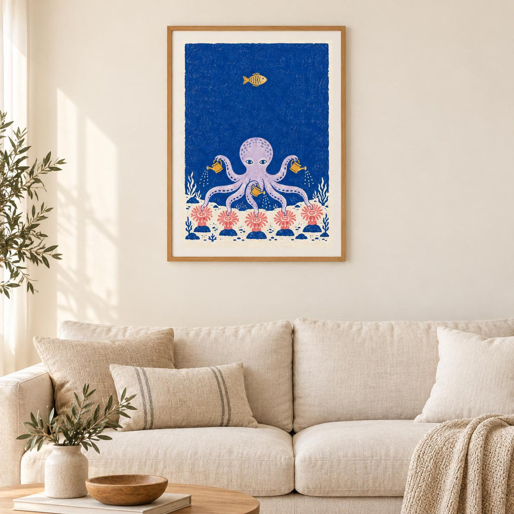 Octopus Garden Colourful Woodblock Printable Wall Art Digital Download — image 2