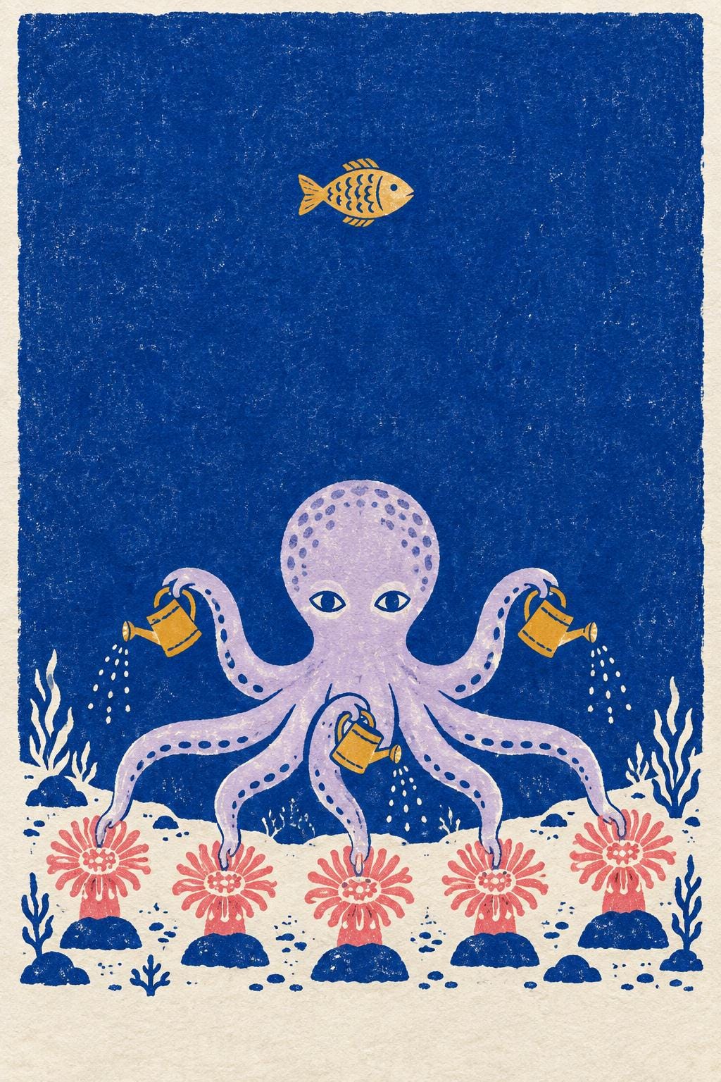 Octopus Garden Colourful Woodblock Printable Wall Art Digital Download — image 6