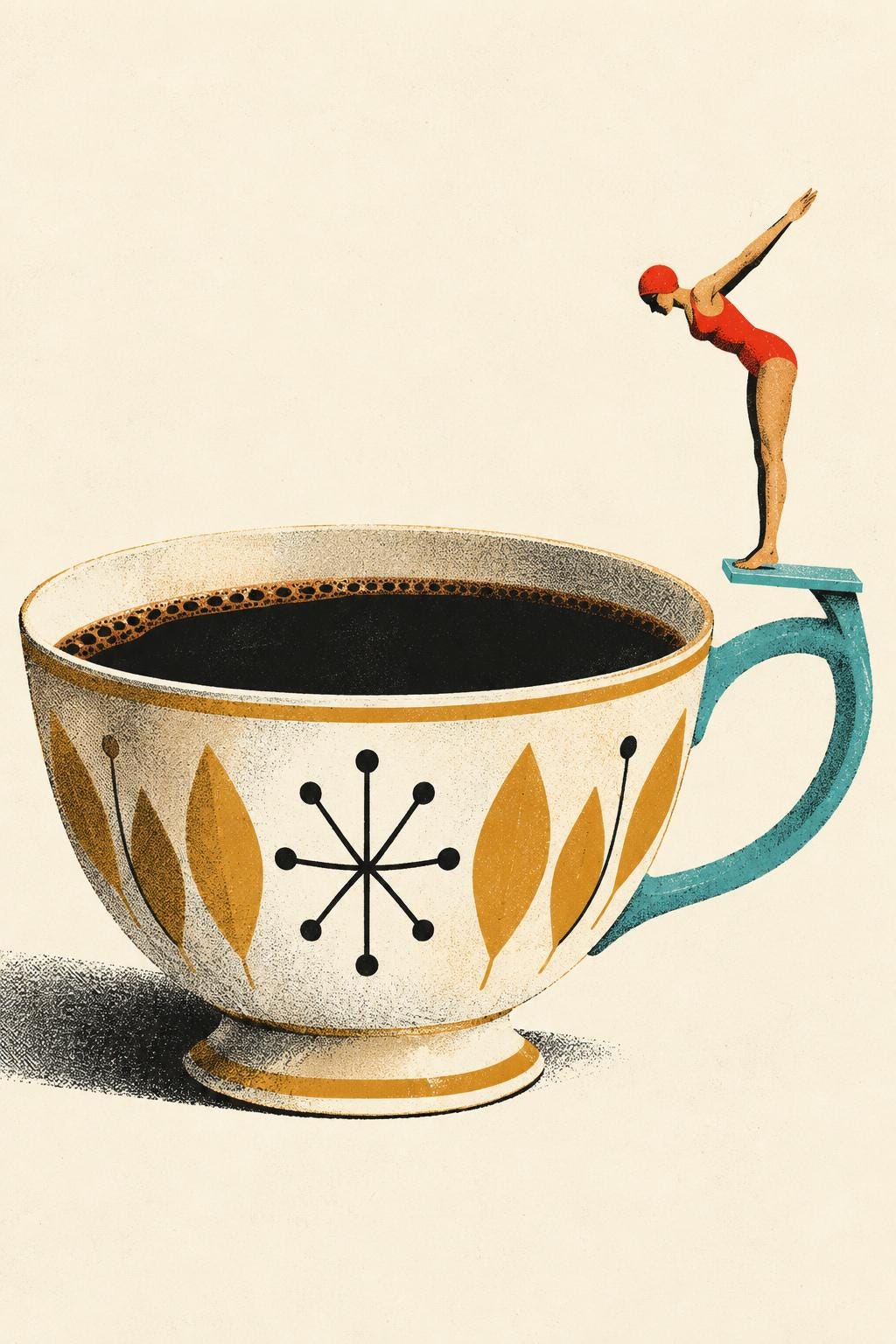 Coffee Cup Diver Retro Kitchen Printable Wall Art Digital Download — image 5