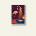 Flamingo Reading Lamp Pink Bird Printable Wall Art Digital Download — image 1