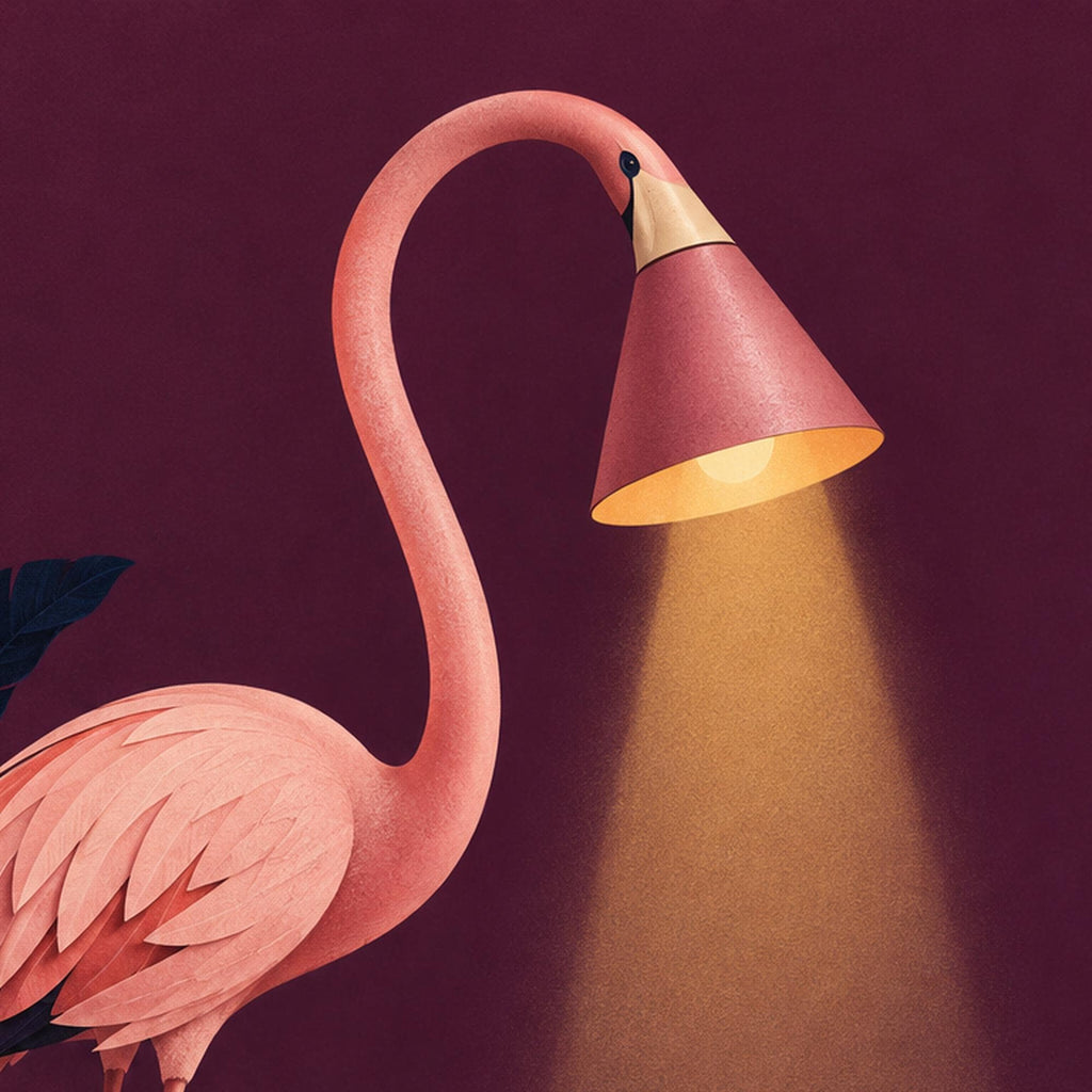 Flamingo Reading Lamp Pink Bird Printable Wall Art Digital Download — image 6