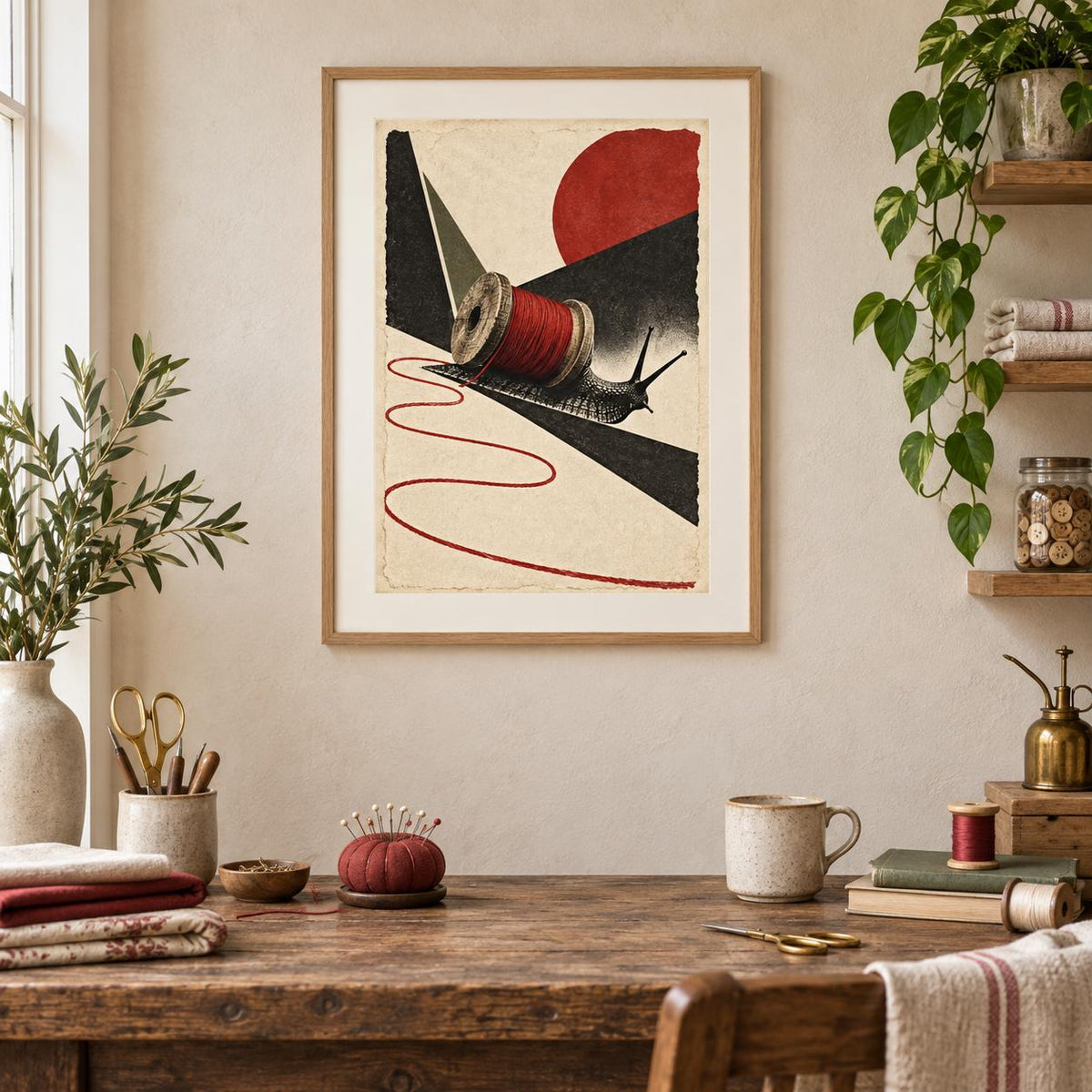 Snail Thread Spool Sewing Room Printable Wall Art Digital Download — image 6