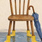 Chair in Yellow Wellies Rainy Day Printable Wall Art Digital Download — image 6