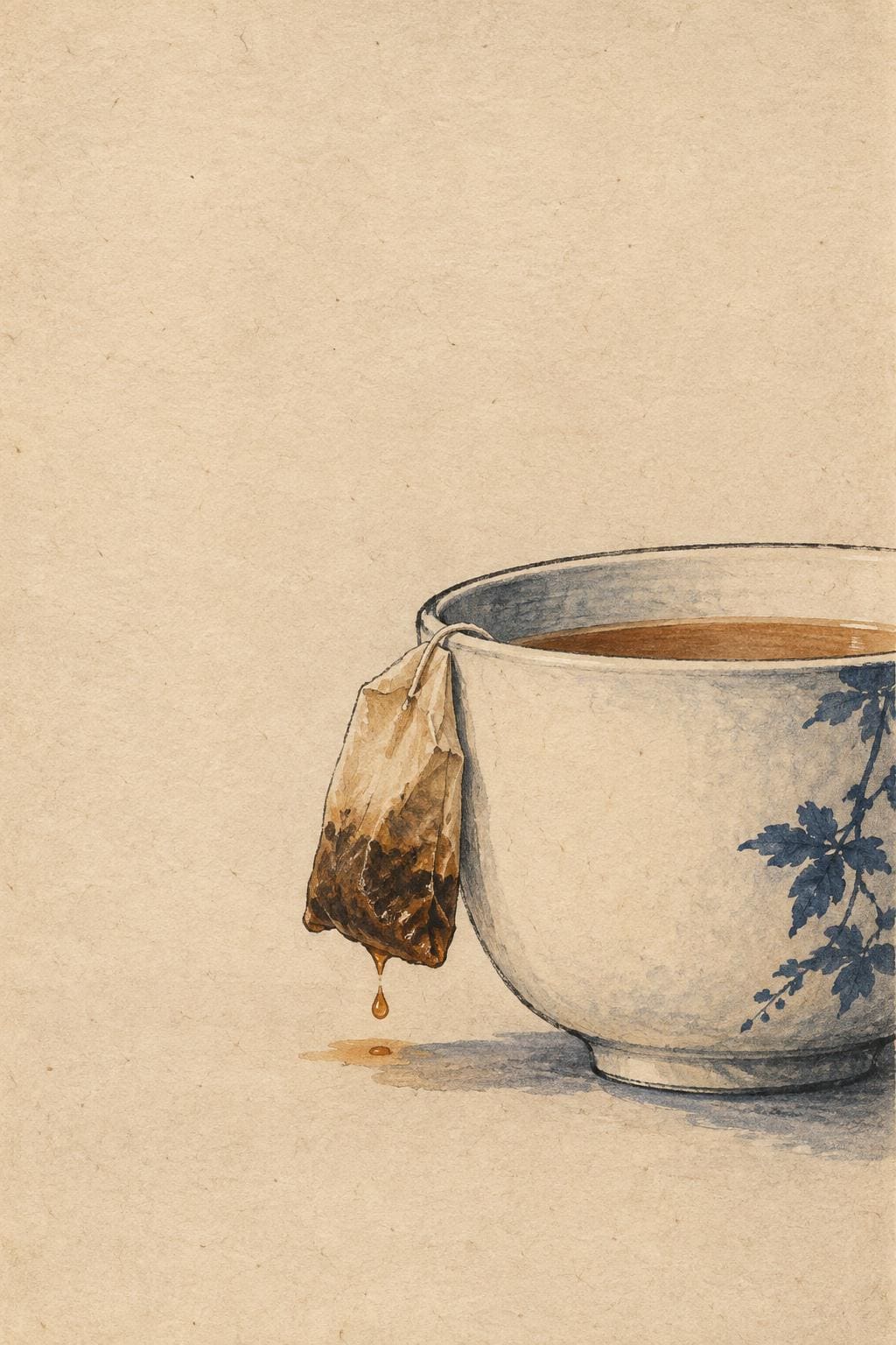 Melancholy Teacup Vintage Kitchen Printable Wall Art Digital Download — image 2