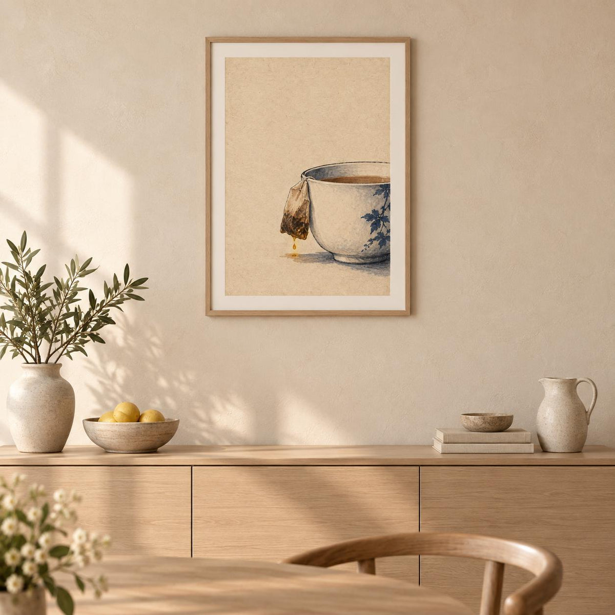 Melancholy Teacup Vintage Kitchen Printable Wall Art Digital Download — image 4