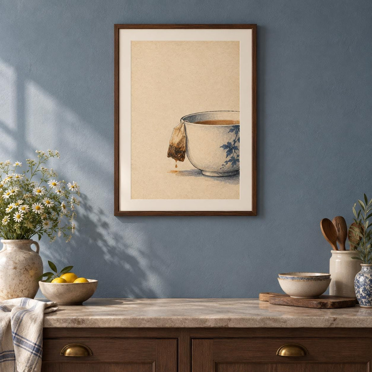 Melancholy Teacup Vintage Kitchen Printable Wall Art Digital Download — image 6
