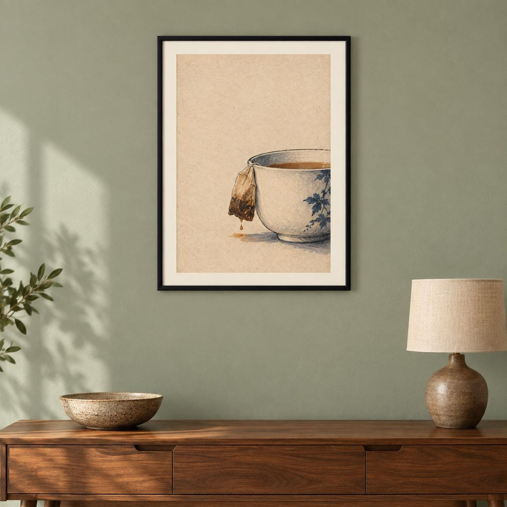 Melancholy Teacup Vintage Kitchen Printable Wall Art Digital Download — image 5