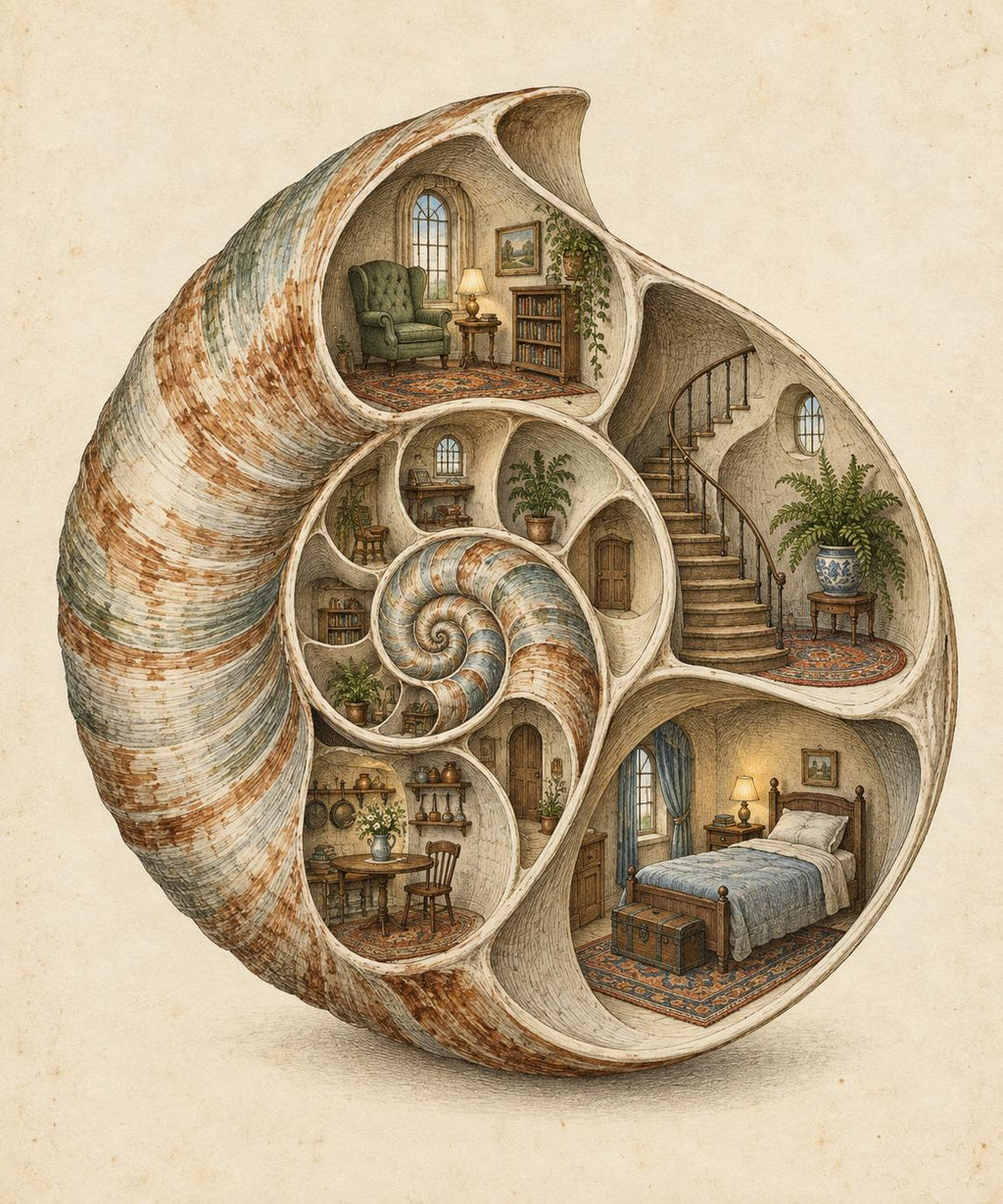 Nautilus Shell House Surreal Printable Wall Art Digital Download — image 5