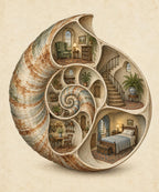 Nautilus Shell House Surreal Printable Wall Art Digital Download — image 5