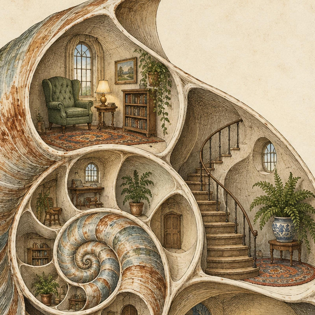 Nautilus Shell House Surreal Printable Wall Art Digital Download — image 6