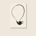 Surreal Teapot Balloon Black Ink Printable Wall Art Digital Download — image 1