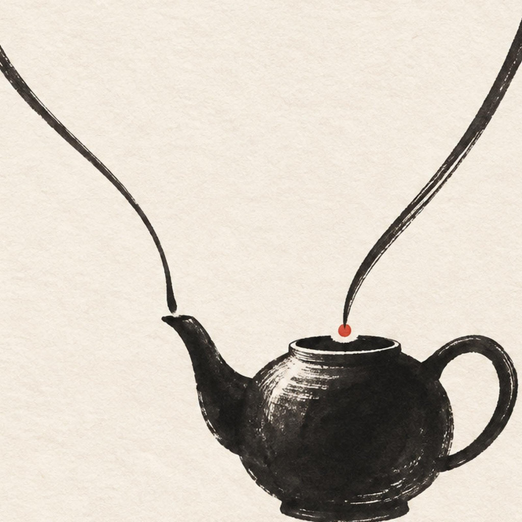 Surreal Teapot Balloon Black Ink Printable Wall Art Digital Download — image 6