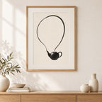 Surreal Teapot Balloon Black Ink Printable Wall Art Digital Download — image 3