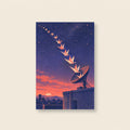 Origami Crane Signal Retro Futurist Printable Wall Art Digital Download — image 1