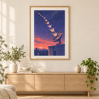 Origami Crane Signal Retro Futurist Printable Wall Art Digital Download — image 4