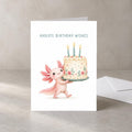 Cute Pink Axolotl Birthday Card Blank Inside — image 1