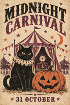 Midnight Carnival Halloween Black Cat Printable Wall Art Digital Download — image 5
