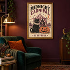 Midnight Carnival Halloween Black Cat Printable Wall Art Digital Download — image 4