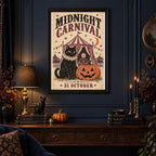 Midnight Carnival Halloween Black Cat Printable Wall Art Digital Download — image 2