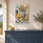 Lemon Still Life Printable Wall Art, Mediterranean Kitchen Poster, Colourful Digital Download